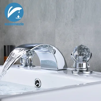 Modern Waterfall Spout Bathroom Sink Faucet Dual Handle Widespread Basin Mixer Tap Deck Mount Cold Hot Washington Vessel Taps
Modern Waterfall Spout Bathroom Sink Faucet Dual Handle Widespread Basin Mixer Tap Deck Mount Cold Hot Washington Vessel Taps