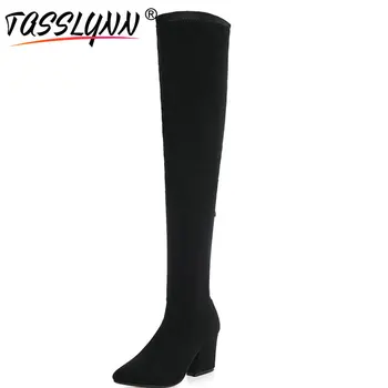 TASSLYNN 2018 Women Boots Pointed Toe Hoof High Heels Autumn Winter Shoes Over The Knee Boots Elegant Woman Boots Size 34-40
TASSLYNN 2018 Women Boots Pointed Toe Hoof High Heels Autumn Winter Shoes Over The Knee Boots Elegant Woman Boots Size 34-40