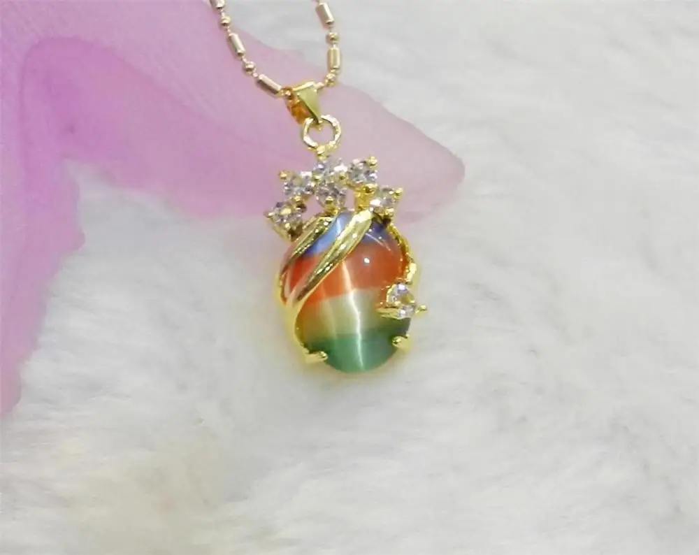 Multicolor Exquisite golden color 13x18mm Oval Mexican Opal Gem Pendant Necklace 5.27
Multicolor Exquisite golden color 13x18mm Oval Mexican Opal Gem Pendant Necklace 5.27
