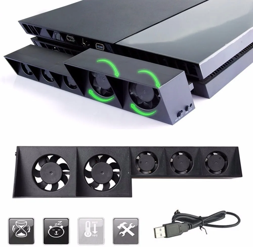 Hot Sale USB External Turbo Temperature Control Cooling 5 Fan Cooler for Sony PS4 Promotion
Hot Sale USB External Turbo Temperature Control Cooling 5 Fan Cooler for Sony PS4 Promotion