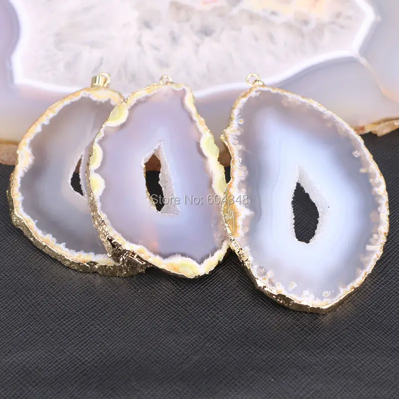 5pcs Big Size Fashion Nature Slice Pendant, Gold color Geode Quartz Gems Stone Pendant
5pcs Big Size Fashion Nature Slice Pendant, Gold color Geode Quartz Gems Stone Pendant