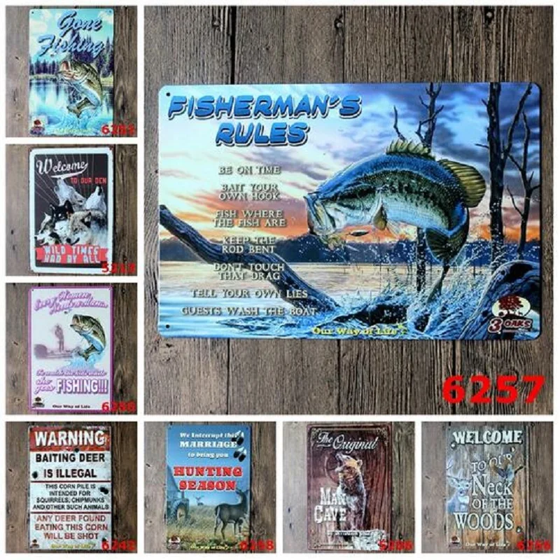 European and American style vintage home decor beer bar cafe Placa Decorativa Iron sheet painting hunting and fishing ads KTV
European and American style vintage home decor beer bar cafe Placa Decorativa Iron sheet painting hunting and fishing ads KTV