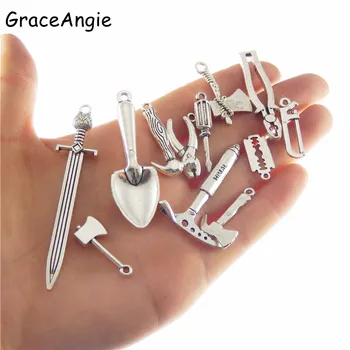 10pcs Mixed Tool Mini Pliers Ax Saw Shovel Hammer Charm Man Punk Jewelry Findings Handmade Necklace Pendant Bracelet DIY Craft
10pcs Mixed Tool Mini Pliers Ax Saw Shovel Hammer Charm Man Punk Jewelry Findings Handmade Necklace Pendant Bracelet DIY Craft
