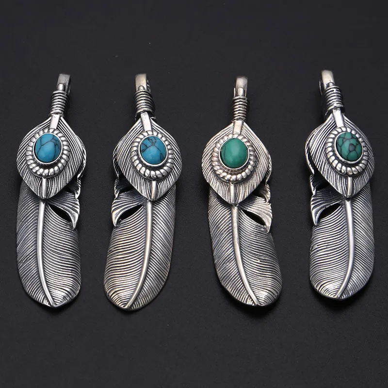 2019 Real Cluci Cage Pendants Asg S925 Pure Restoring Ancient Ways Thai Eagle Feathers Mosaic Turquoise Pendant Lovers Necklace
2019 Real Cluci Cage Pendants Asg S925 Pure Restoring Ancient Ways Thai Eagle Feathers Mosaic Turquoise Pendant Lovers Necklace