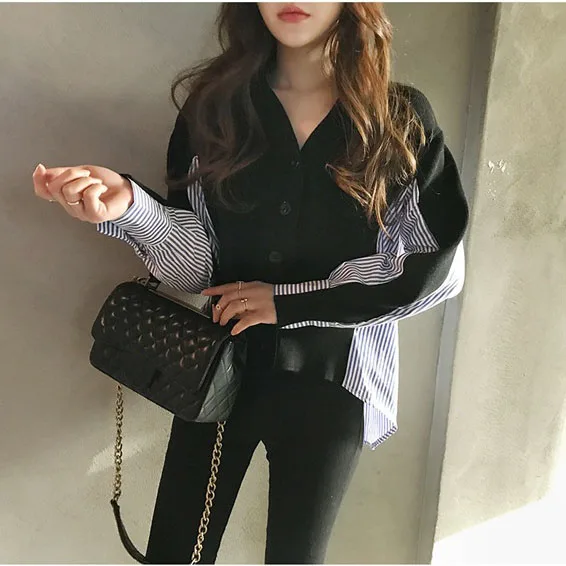 Summer Autumn Women Casual Button Patchwork Sweater Cardigans V Neck Female Jumper Top Stripe Knitting Sweaters
Summer Autumn Women Casual Button Patchwork Sweater Cardigans V Neck Female Jumper Top Stripe Knitting Sweaters