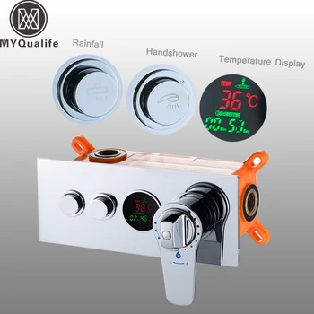 Chrome Thermostatic Shower Control Valve Bathroom Concealed Brass Mixing Valve Wall Mount 2 Ways Pre-Box Shower Panel Control
Chrome Thermostatic Shower Control Valve Bathroom Concealed Brass Mixing Valve Wall Mount 2 Ways Pre-Box Shower Panel Control