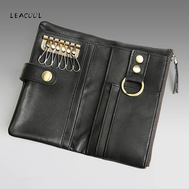 100% Spilt Leather Man Key Wallet High Capacity Cowhide ID Card Holder Zipper Multi-function Car Keychain Cover for Gifts
100% Spilt Leather Man Key Wallet High Capacity Cowhide ID Card Holder Zipper Multi-function Car Keychain Cover for Gifts