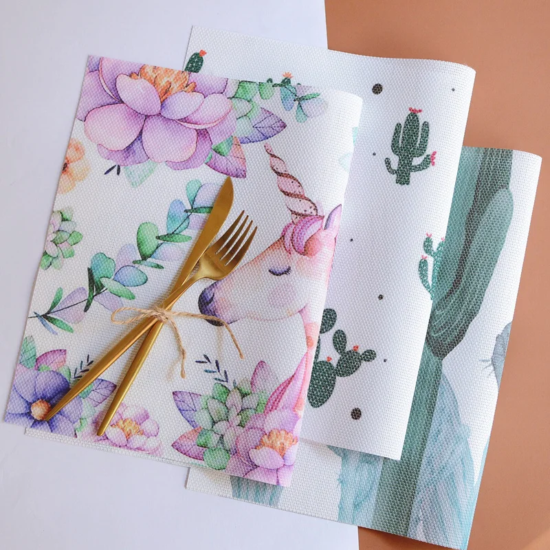 Unicorn Marble Cactus Pineapples Eucalyptus Leaf PVC Mat Pad Placemat for Dining Table Protection Table Accessories
Unicorn Marble Cactus Pineapples Eucalyptus Leaf PVC Mat Pad Placemat for Dining Table Protection Table Accessories