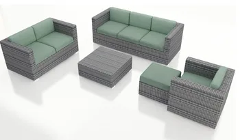 All Weather 5 Piece Weathered Stone Outdoor Wicker Cheap Sofa Set