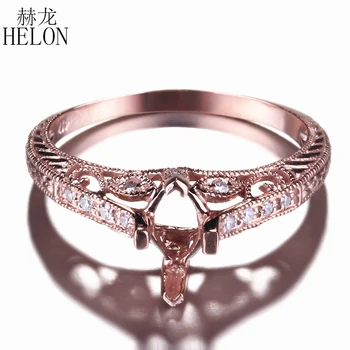HELON Solid 10k (417) Solid Rose Gold Vintage Marquise 4x7mm Pave Real Natural Diamonds Engagement Semi mount Fine Jewelry Ring
HELON Solid 10k (417) Solid Rose Gold Vintage Marquise 4x7mm Pave Real Natural Diamonds Engagement Semi mount Fine Jewelry Ring