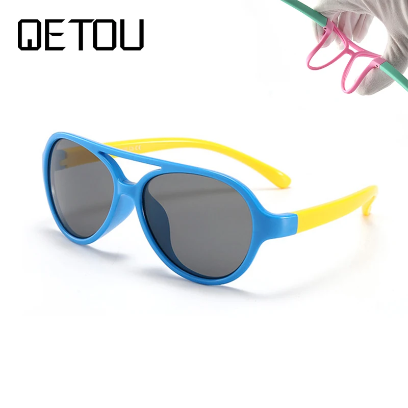 Фото Солнечные очки QETOU TR90 детские гибкие поляризационные солнцезащитные | Солнцезащитные очки для мальчиков (32874402102)