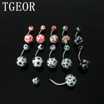 Hot wholesale 50pcs mixed 5 styles star pattern print acrylic belly button ring curved barbell navel ring free shipping
Hot wholesale 50pcs mixed 5 styles star pattern print acrylic belly button ring curved barbell navel ring free shipping