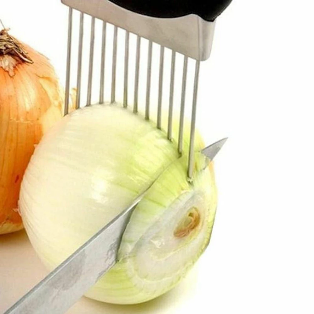 Stainless Steel Onion Slicer Cutting Holder Beef Meat Fruit Vegetable Slicing Cutter Tools Easy Hold Home Kitchen Cooking Tools
Stainless Steel Onion Slicer Cutting Holder Beef Meat Fruit Vegetable Slicing Cutter Tools Easy Hold Home Kitchen Cooking Tools