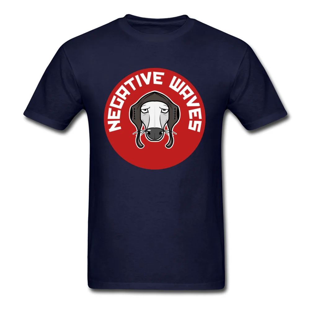 Negative Waves Stickers Short Sleeve Tops Shirts Round Collar Cotton Men Top T-shirts Printed T-shirts New Coming Negative Waves Stickers navy