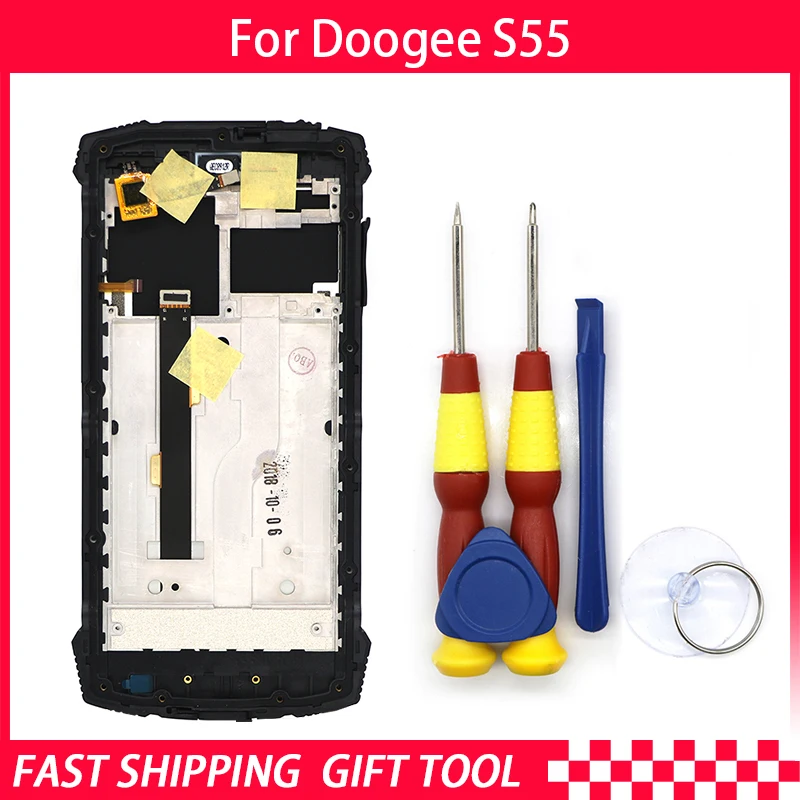 New original Touch Screen LCD Display For Doogee S55 Digitizer Assembly With Frame Replacement Parts+Disassemble Tool
New original Touch Screen LCD Display For Doogee S55 Digitizer Assembly With Frame Replacement Parts+Disassemble Tool