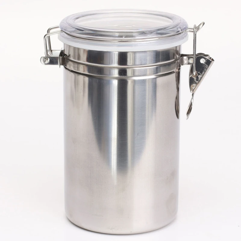 Stainless Steel Airtight Sealed Canister Coffee Flour Sugar Tea Container Holder