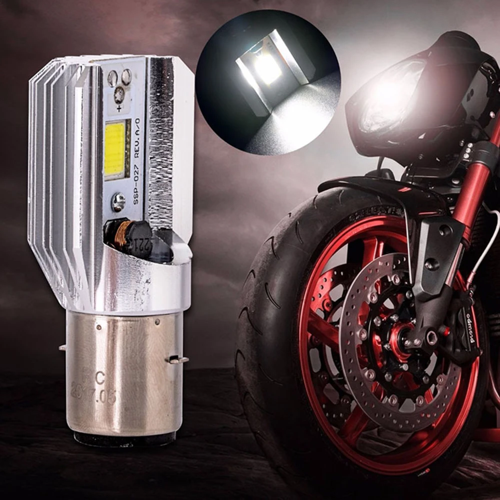 

Motorcycle Hi/Lo Beam Headlight Bulb H6 BA20D DC 6V-80V 8W 6500K COB LED White Motorcycle Light Assembly