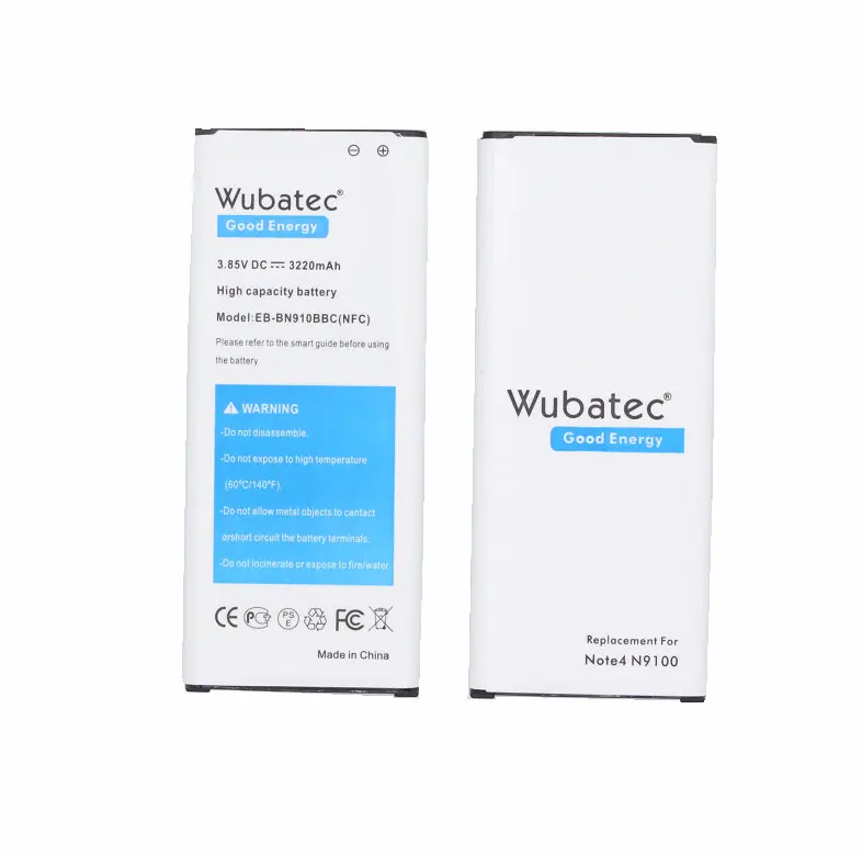 Wubatec 2x NFC EB-BN910BBE Note4 3220mAh Battery for Samsung Galaxy Note 4 N910F N910H N910S N910U N910L N910A N910P N910C N910K
Wubatec 2x NFC EB-BN910BBE Note4 3220mAh Battery for Samsung Galaxy Note 4 N910F N910H N910S N910U N910L N910A N910P N910C N910K