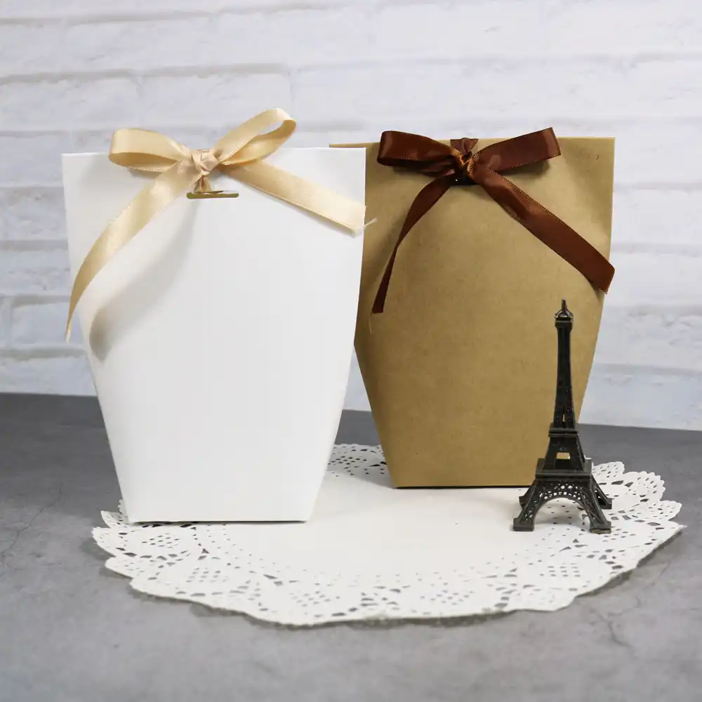 kraft paper bag white black candy bag wedding favors gift b