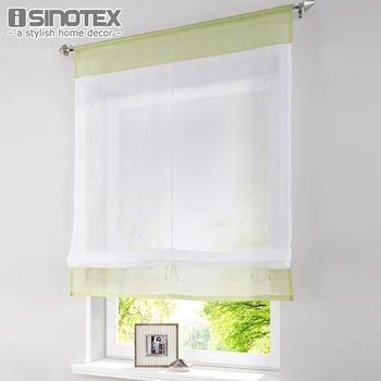 

Pastoral Roman Curtain Solid Sheer Window Tulle Curtains For the Kitchen Living Room Bedroom Voile Screening Panel Drape 1 PCS