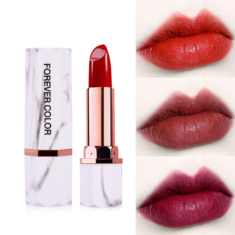 White Marble Pattern Case Matte Lipsticks 6 Color Women Sexy Waterproof Long Lasting Lipstick Pigment Makeups Cosmetic
White Marble Pattern Case Matte Lipsticks 6 Color Women Sexy Waterproof Long Lasting Lipstick Pigment Makeups Cosmetic