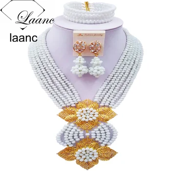 Laanc Fashion White Jewelry Set African Beade Necklace Nigerian Beads Bridal Party Jewelry Sets 6CHLK022
Laanc Fashion White Jewelry Set African Beade Necklace Nigerian Beads Bridal Party Jewelry Sets 6CHLK022