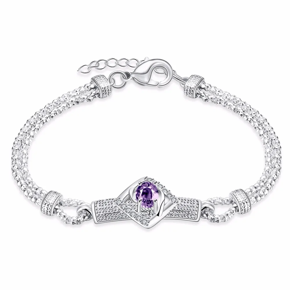JEXXI Latest Elegant Woman Gift Jewelry 925 Sterling Silver with Purple CZ Crystal Rope Design Bracelets Lady Wristband Bangles
JEXXI Latest Elegant Woman Gift Jewelry 925 Sterling Silver with Purple CZ Crystal Rope Design Bracelets Lady Wristband Bangles