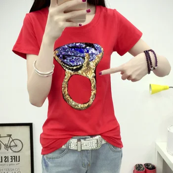 Sequined T-shirt 2017 New Spring Long Sleeve Cotton T Shirt Women Basic Tops Fashion Ring Sequins Slim Female Top Tees White
Sequined T-shirt 2017 New Spring Long Sleeve Cotton T Shirt Women Basic Tops Fashion Ring Sequins Slim Female Top Tees White