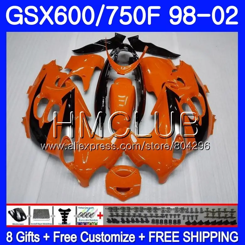 Bodys For SUZUKI KATANA GSXF 750 600 GSXF750 98 99 00 01 02 2HM.25 Orange black GSX750F GSXF600 1998 1999 2000 2001 2002 Fairing 
Bodys For SUZUKI KATANA GSXF 750 600 GSXF750 98 99 00 01 02 2HM.25 Orange black GSX750F GSXF600 1998 1999 2000 2001 2002 Fairing
