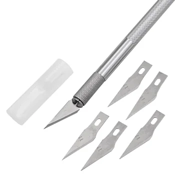 6 Colour Non-Slip Metal Scalpel Knife Tools Kit Cutter Engraving Craft knives+5pcs Blades Mobile Phone PCB DIY Repair Hand Tools
6 Colour Non-Slip Metal Scalpel Knife Tools Kit Cutter Engraving Craft knives+5pcs Blades Mobile Phone PCB DIY Repair Hand Tools