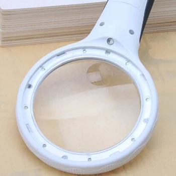 8LED Skid-proof 10X Hand-held Magnifier Magnifying Glass with Money Detect Lamp Powered by 3 AAA Batteries
8LED Skid-proof 10X Hand-held Magnifier Magnifying Glass with Money Detect Lamp Powered by 3 AAA Batteries