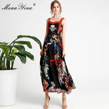 MoaaYina Fashion Designer Runway dress Spring Summer Women Dress Spaghetti Strap Print Vacation Dresses
MoaaYina Fashion Designer Runway dress Spring Summer Women Dress Spaghetti Strap Print Vacation Dresses