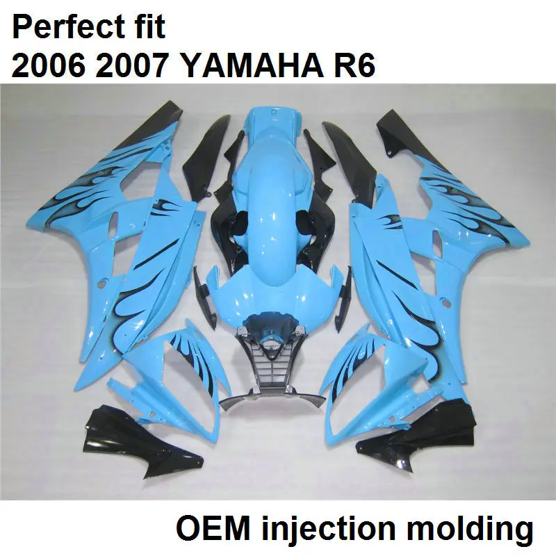 Top selling fairing kit for Yamaha injection molded YZF R6 06 07 sky blue black motorcycle fairings set R6 2006 2007 BN24
Top selling fairing kit for Yamaha injection molded YZF R6 06 07 sky blue black motorcycle fairings set R6 2006 2007 BN24