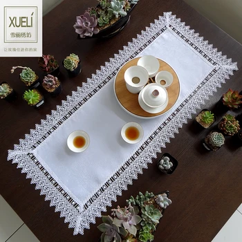 High-end white luxury beige embroidery lace cloth art European home textiles table cloth table runner Dust cover
High-end white luxury beige embroidery lace cloth art European home textiles table cloth table runner Dust cover