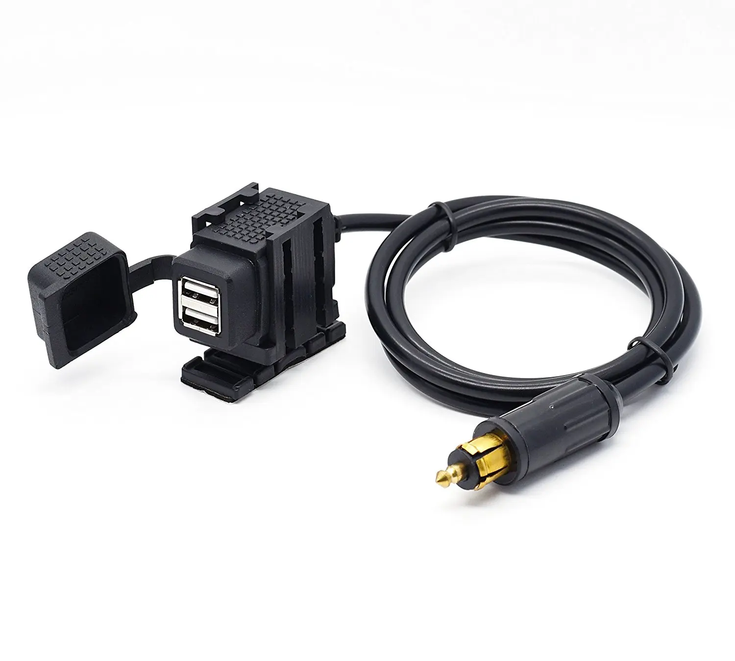 Motorcycle 2.1A Dual USB Charger Socket Power Adapter With 180cm Cable for BMW DIN Hella Plug Phone / iPhone / GPS SatNav
Motorcycle 2.1A Dual USB Charger Socket Power Adapter With 180cm Cable for BMW DIN Hella Plug Phone / iPhone / GPS SatNav