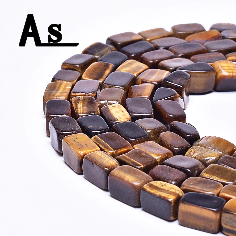 

Asingeloo Square Shape Tiger Eye Beads Natural Stone Beads Gem stone For Jewelry Making Accessories Bracelet