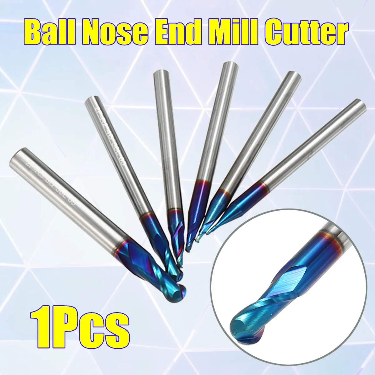 New 1Pcs R0.5-R3 2 Flutes Tungsten Carbide End Mill HRC65 NACO Coated Ball Nose Milling Cutter CNC Tool
New 1Pcs R0.5-R3 2 Flutes Tungsten Carbide End Mill HRC65 NACO Coated Ball Nose Milling Cutter CNC Tool