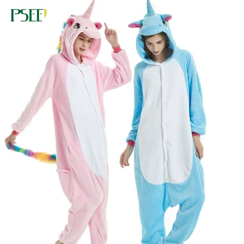

Winter Kigurumi Adult Unicorn Pajamas Onesie panda Flannel Pajamas Women Men Nightie Pegasus Unisex Stitch Pikachu Pijama