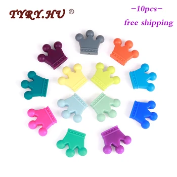 TYRY.HU 10pc Crown Silicone Beads Food Grade Teether Rodents Baby Teething Toy DIY pendant Necklace Nursing Accessories And Gift
TYRY.HU 10pc Crown Silicone Beads Food Grade Teether Rodents Baby Teething Toy DIY pendant Necklace Nursing Accessories And Gift