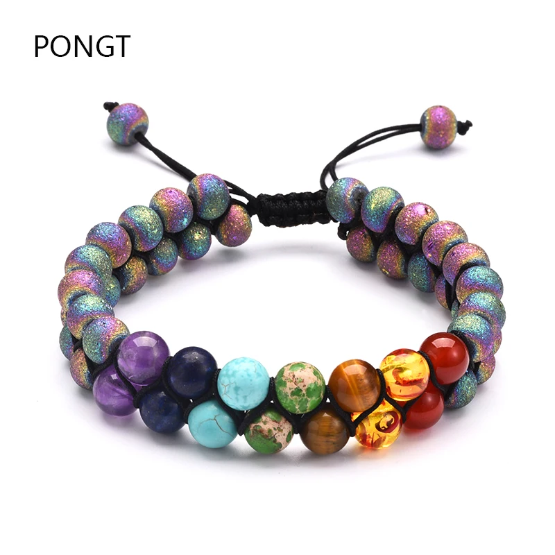 Reiki natural stone Colorful Ore 7 Chakra bracelet Men Double Layer 8mm adjustable beads bracelet for women lava stone bracelet
Reiki natural stone Colorful Ore 7 Chakra bracelet Men Double Layer 8mm adjustable beads bracelet for women lava stone bracelet