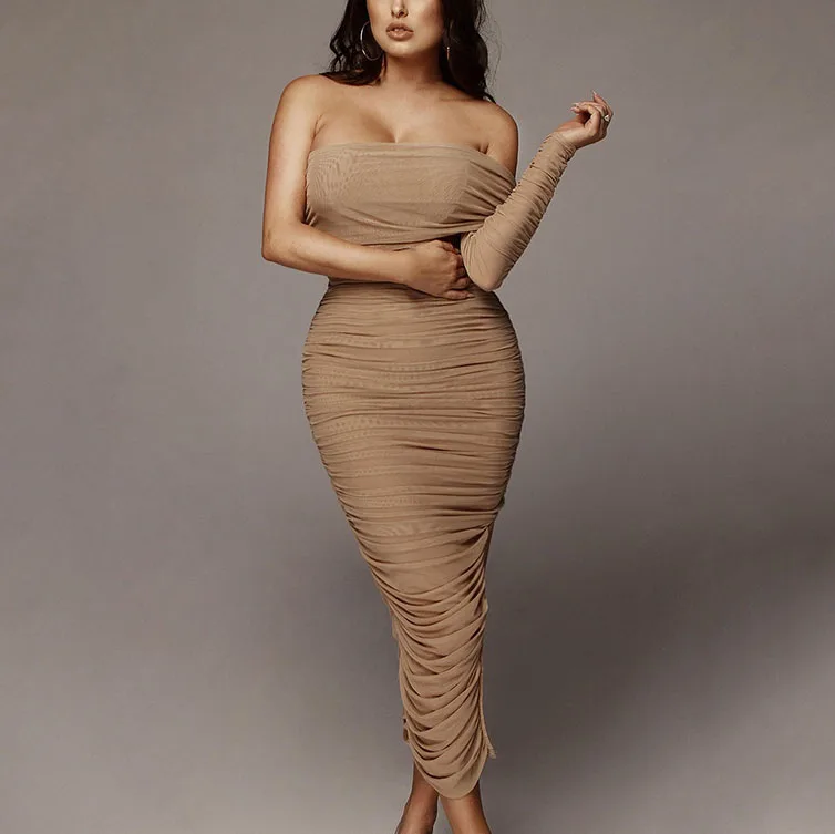 Mesh Women Dress Solid Fashion Split Club Party Dress Sexy Strapless Summer Ladies Outwear Dress Vestidos
Mesh Women Dress Solid Fashion Split Club Party Dress Sexy Strapless Summer Ladies Outwear Dress Vestidos