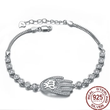 Aceworks 925 Sterling Silver Metal Hollow Hamsa Hand Design Bracelet Bangle Wedding Gift Round Zirconia Jewelry Luxury BC2014
Aceworks 925 Sterling Silver Metal Hollow Hamsa Hand Design Bracelet Bangle Wedding Gift Round Zirconia Jewelry Luxury BC2014