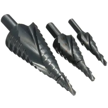 3Pcs HSS Step Drill 4-12 4-20 4-32 mm Spiral Groove Coated Metal Titanium Groove Step Drill Bit Ladder Drill Bit Cut Tool Set
3Pcs HSS Step Drill 4-12 4-20 4-32 mm Spiral Groove Coated Metal Titanium Groove Step Drill Bit Ladder Drill Bit Cut Tool Set