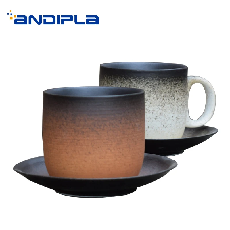 250ML Vintage Japanese-style Ceramic Pottery Coffee Milk Mug with Saucer Kit Home Drinkware Office Kung Fu Tea Cup Family Gift
250ML Vintage Japanese-style Ceramic Pottery Coffee Milk Mug with Saucer Kit Home Drinkware Office Kung Fu Tea Cup Family Gift