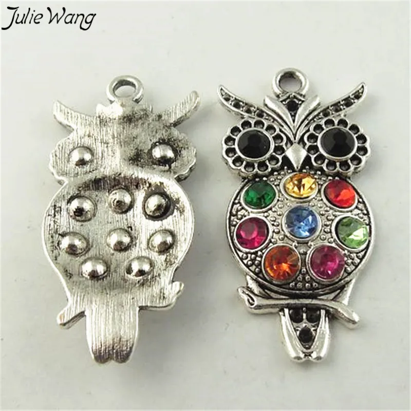 Julie Wang 8PCS Tibetan Silver Tone Color Base Black Rhinestone Eye Colorful Crystal Decored Owl Shape Cute Animal Pendant Charm
Julie Wang 8PCS Tibetan Silver Tone Color Base Black Rhinestone Eye Colorful Crystal Decored Owl Shape Cute Animal Pendant Charm