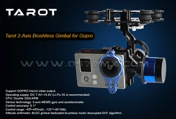 Ormino Tarot 2-axis BGC Brushless Gimbal 2 Axis T-2D for Gopro Hero3 Fpv Camera Quadcopter RC Drone Mount Gimbal 2 Axis
Ormino Tarot 2-axis BGC Brushless Gimbal 2 Axis T-2D for Gopro Hero3 Fpv Camera Quadcopter RC Drone Mount Gimbal 2 Axis