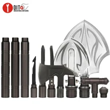 מקל DIY חיצוני קמפינג כלי רב תפקודי הגנה עצמית מקלות הליכה טיולי חירום רכב הישרדות כלי רכיב(China)