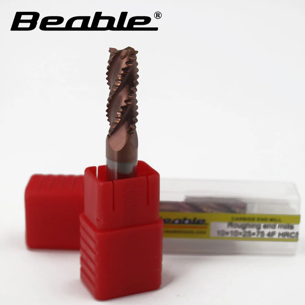 Beable tools 10*10*25*75mm 4 Flute 10mm Roughing End Mills end mills HRC55 carbide milling cutters cutters for metal 
Beable tools 10*10*25*75mm 4 Flute 10mm Roughing End Mills end mills HRC55 carbide milling cutters cutters for metal
