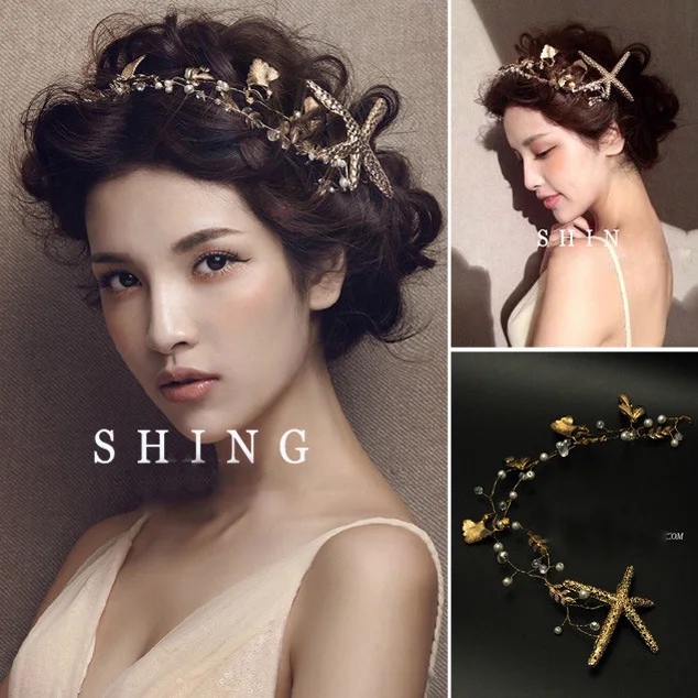 The bridal hair accessories handmade headband starfish hairpin bride handmade tiaras soft pearl hair jewelry
The bridal hair accessories handmade headband starfish hairpin bride handmade tiaras soft pearl hair jewelry