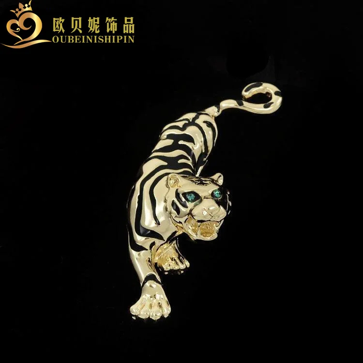 OBN Fashion Gold Black Enamel Rhinestone Tiger Collar Brooch Badges Animal Pin For men
OBN Fashion Gold Black Enamel Rhinestone Tiger Collar Brooch Badges Animal Pin For men
